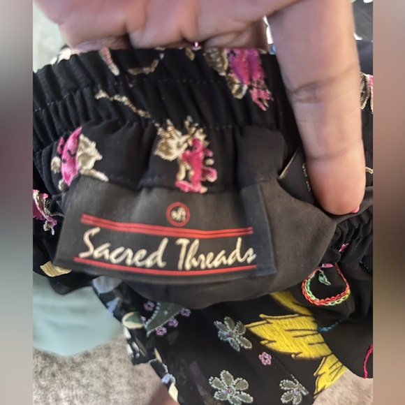 Vintage Y2K Sacred Threads Patchwork Bohemian Hippie Maxi Skirt S/M - Picture 7 of 17